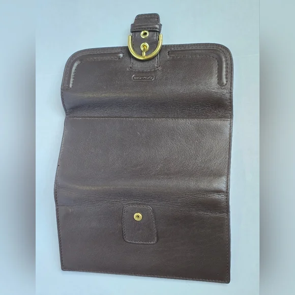 Vintage Coach Chocolate Brown Leather Trifold Wallet - Picture 4 of 6